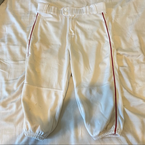 Rawlings Pro Premium Knickers, Knee High Baseball Pants, Red Piping - Picture 8 of 10